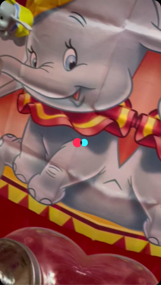 Hand-painted Dumbo the circus elephant custom cake