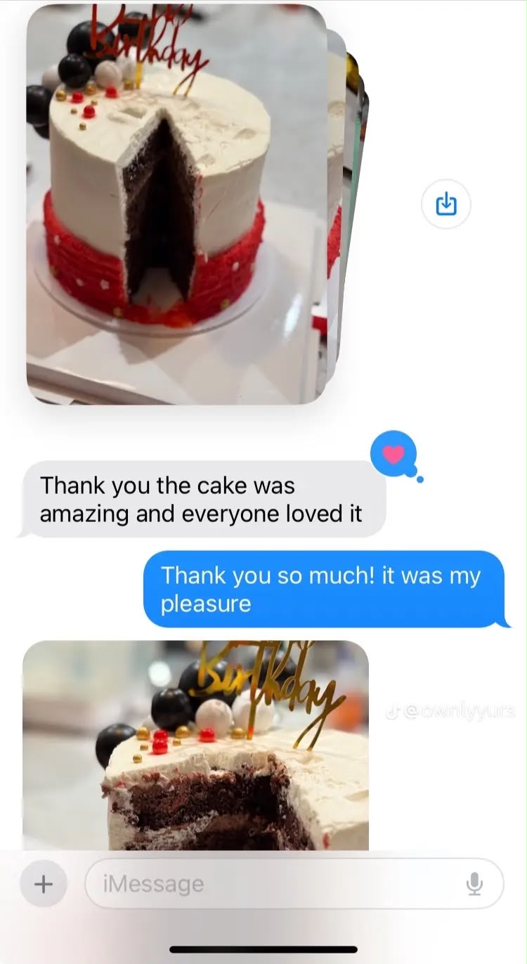 Customer text message testimonial