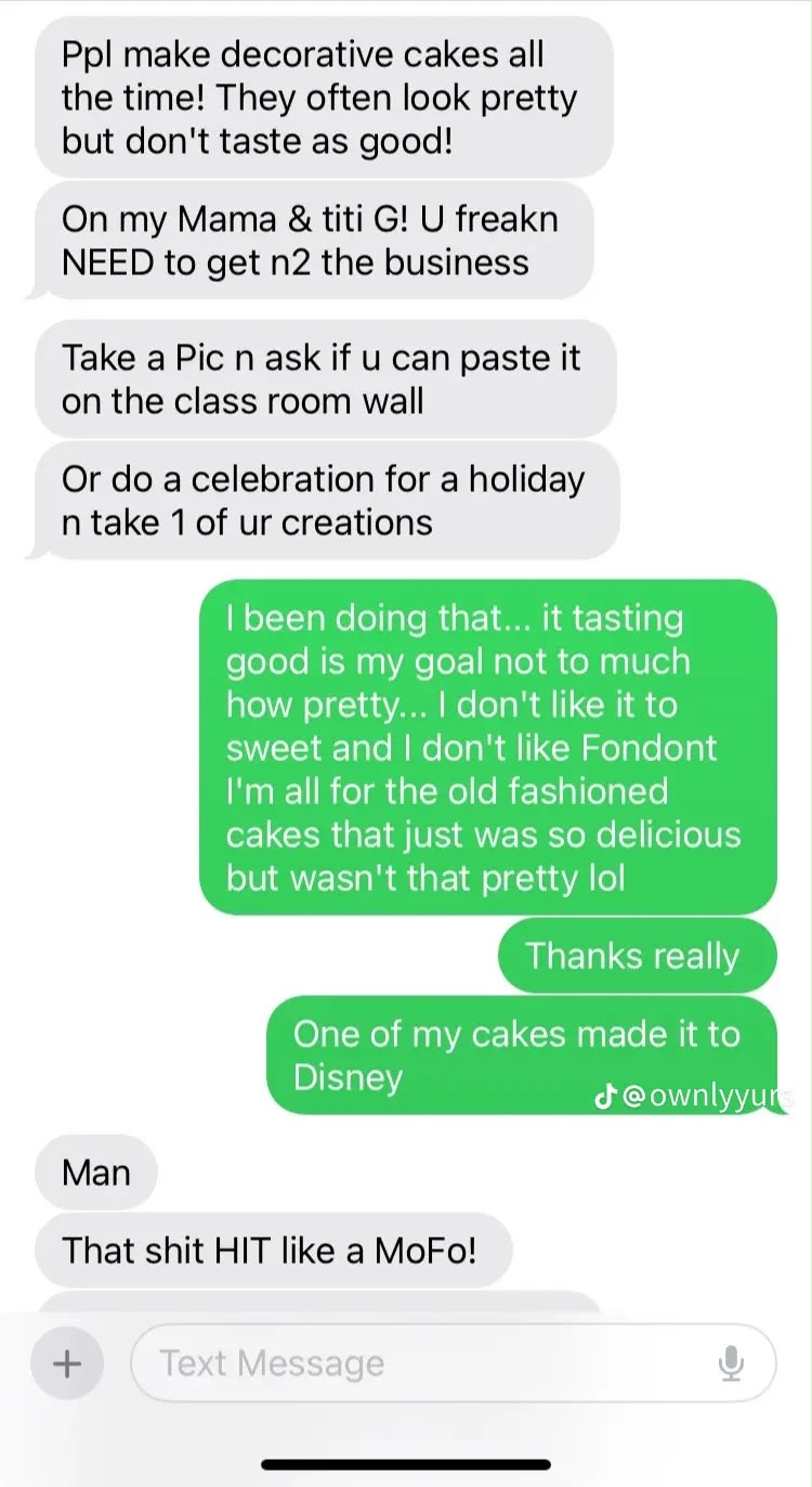 Customer text message testimonial