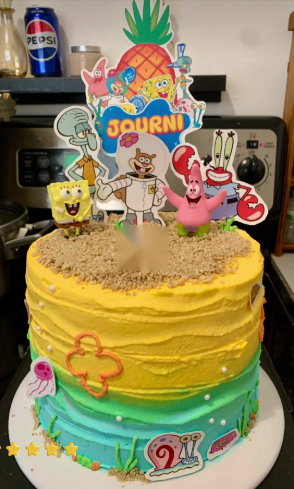 SpongeBob themed cake
